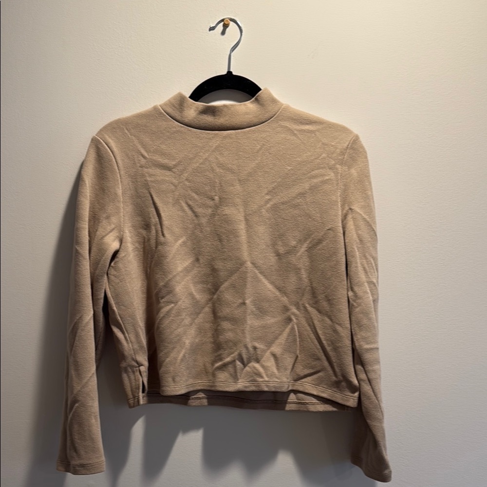 Old Navy Taupe Ribbed Turtleneck Sweater